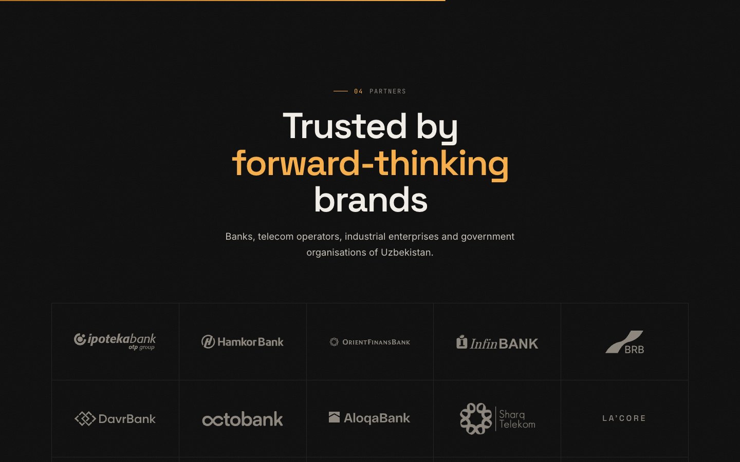 ZK (Zamonaviy Kommunikatsiyalar) — partners: banks, telecom and government organisations